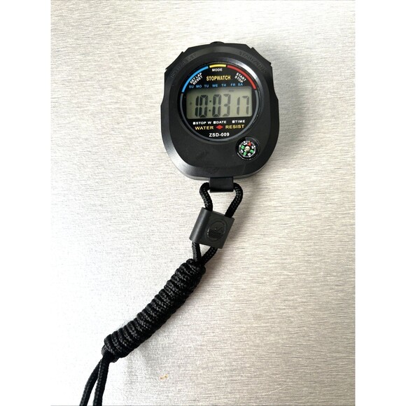 Sportwatch ZSD-009 Stop Watch Timer Clock Water Resistant w/ Compass - Picture 5 of 6